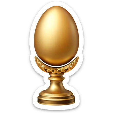 Royal elegant fancy golden egg on a gold pedestal sticker