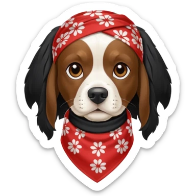 Собака породы черно-белый русский кокер спаниель в бандане Grow Street sticker