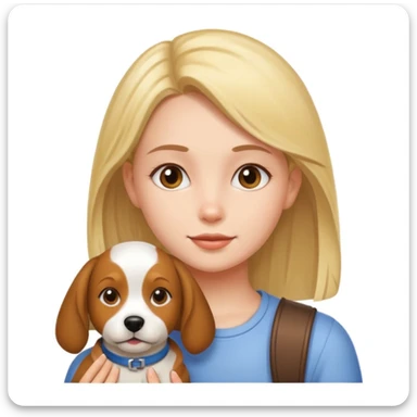 girl and her pet dog sticker