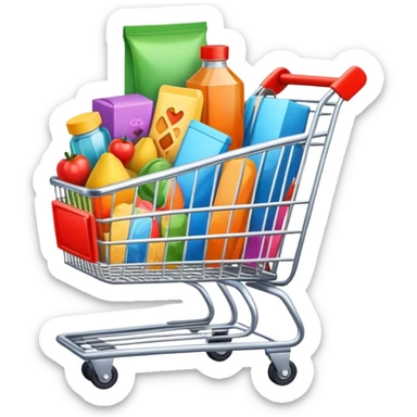 ecommerce shopping cart with items sticker