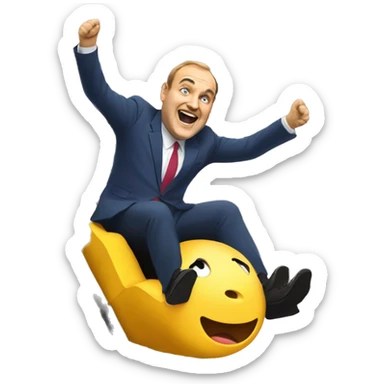 Liberal Democrat leader Ed Davey on a rollercoaster sticker