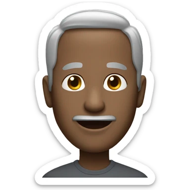 a man with zero gray hair and a friendly smile sticker
