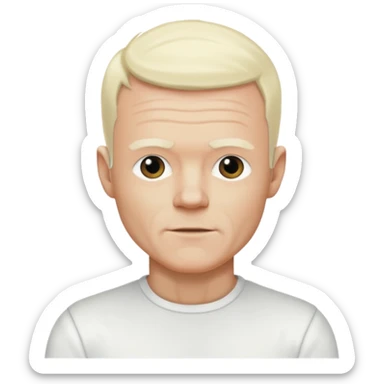 Jimmy Somerville with platinum blonde hair, white outfit sticker