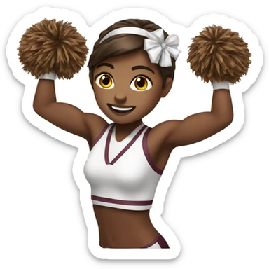 brown hair cheerleader sticker