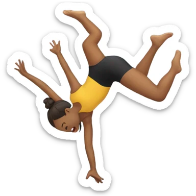 Girl doing a backflip sticker