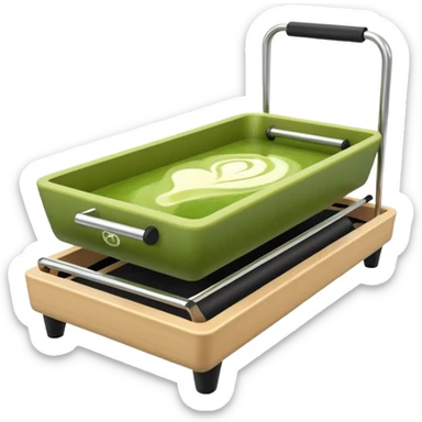 matcha coffee in a reformer machine pilates sticker