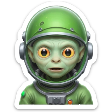 Neon gollum with a space helmet on sticker