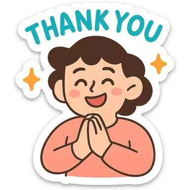 'thank you' emoticon sticker