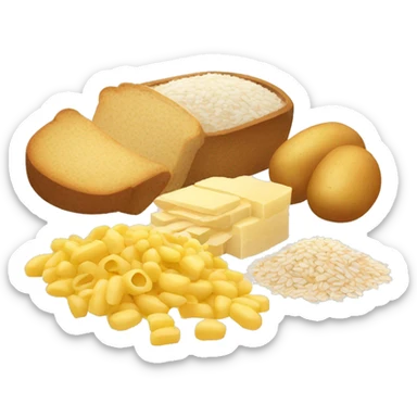 rice, macaroni, whole wheat bread, potato, oatmeal, cereals sticker