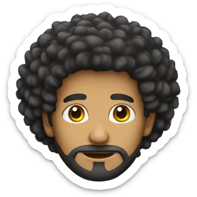 HOMBRE MORENO PELO AFRO BARBA BAJA Y ROPA  sticker
