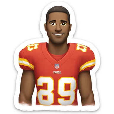 male portrait with chiefs jersey  sticker
