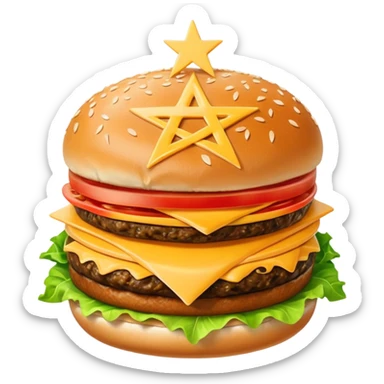 burger pentagram sticker