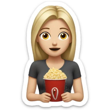 white girl watching movie sticker