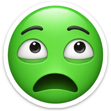 Weird green emoji with a face that’s weird sticker