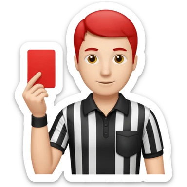 Referee with red card sticker