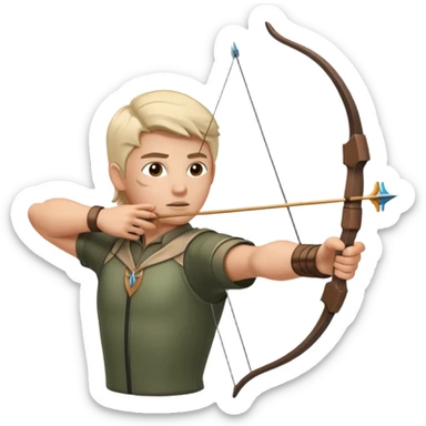 un archer avec un cible en arriere plans sticker