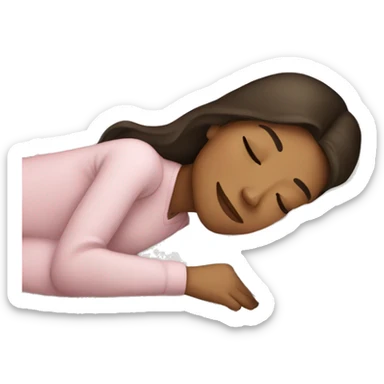 Brunette girl sleeping on a pillow sticker