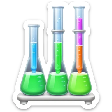 hi-lighters uv light glowing formula in beaker/ test tube and baking soda in lab sticker