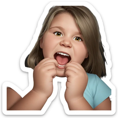 girl with open mouth sticker