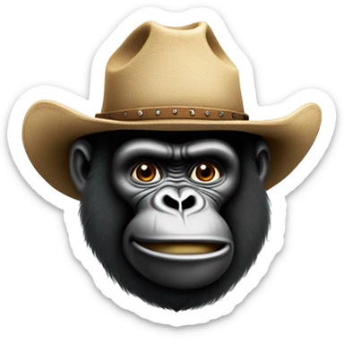 Gorille avec chapeau de cowboy sticker