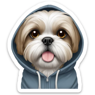 Shih tzu wearing hoodie sticker