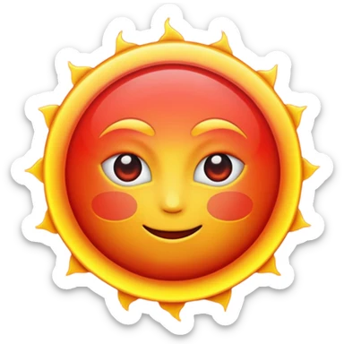 Red sun sweating sticker