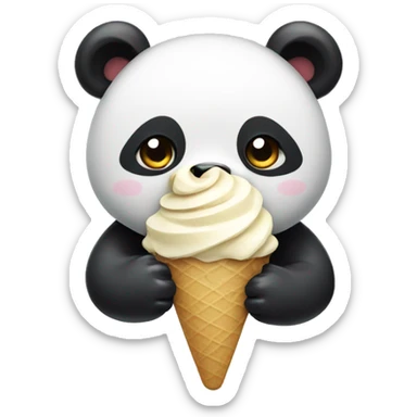 Panda eating ice cream sticker