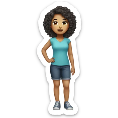 Filipino girl with curly hair sticker
