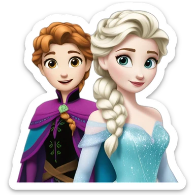 elsa and anna sticker