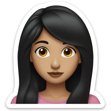 Beautiful girl,Black hair,long hair,Black eyes,indian sticker