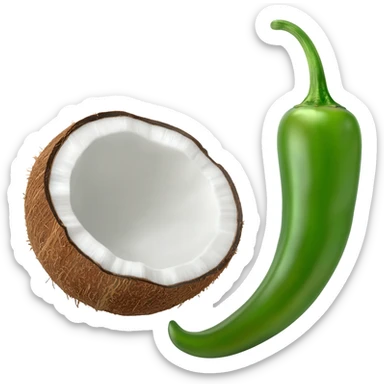 Coconut & green chilli sticker