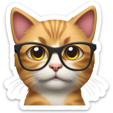 disturbed cat with 80’s glasses sticker