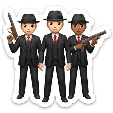 3 mafia members guns sticker