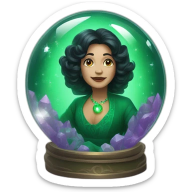 Madam Leota in a green floating Crystal ball sticker