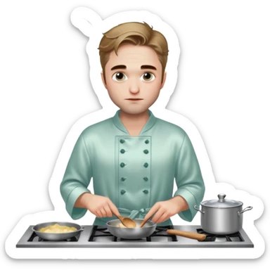 robert pattinson en nuisette qui fait la cuisine  sticker