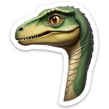 Beautiful and Majestic jurassic park Velociraptor Portrait Emoji, Head and body rendered in serene repose with a subtle, confident smile, showcasing a lithe, agile form with a refined, noble snout and eyes softly closed in tranquil contemplation, Simplified yet exquisitely endearing features, highly detailed, glowing with a soft, drowsy prehistoric light, high shine, relaxed and utterly majestic, stylized with an air of timeless dinosaur elegance, soft glowing outline, capturing the essence of a beautiful and majestic jurassic park Velociraptor that embodies the legendary spirit of jurassic park Park dynamics! sticker