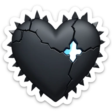 Black heart break sticker