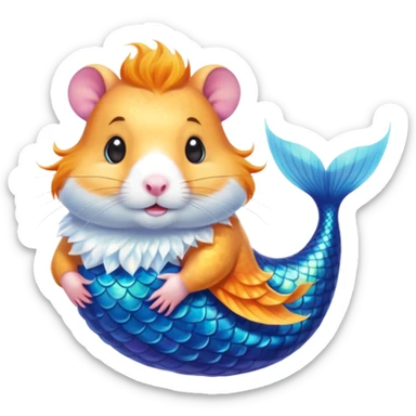 mermaid hamster sticker