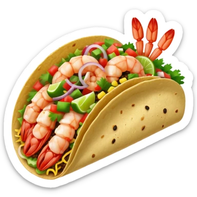 Shrimp taco with salsa sticker