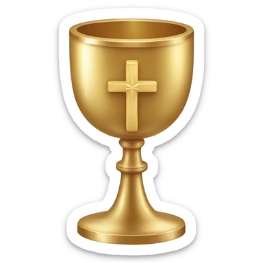 eucharist gold chalice circular bread sticker