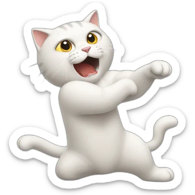 Cat fighting sticker
