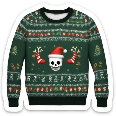 skeleton christmas sweater sticker
