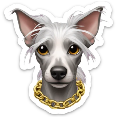 Punk Chinese crested neon hair gold chain piercings tattoos sticker