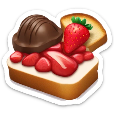 Chocolate strawberry and breaf toast sticker
