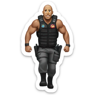 the rock wit a parachute on his back sticker