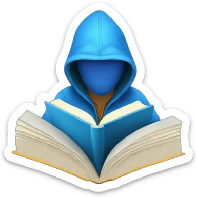 blue Hacker reading a book sticker