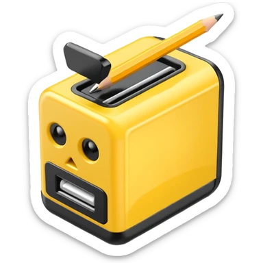 yellow pencil sharpner no pencil needed sticker