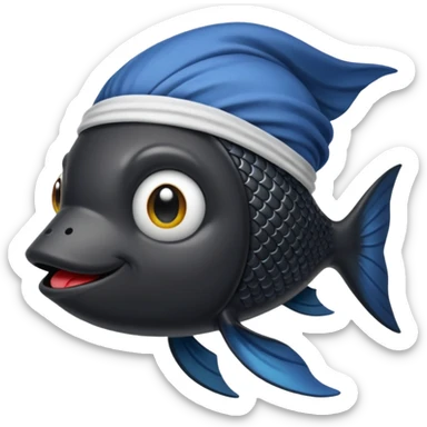 Black fish with a durag- not fully black just dark sticker
