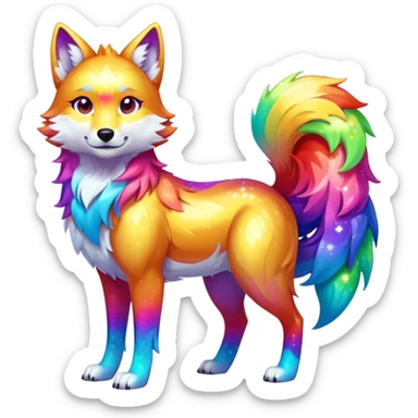 Colorful Shiny Fionbri-Falvie-sparkle-wolf-sona full body sticker