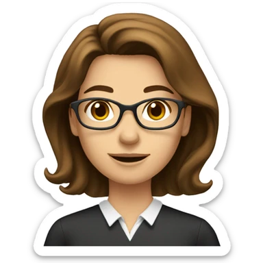 woman teacher with blackboard behind her brown hair sticker